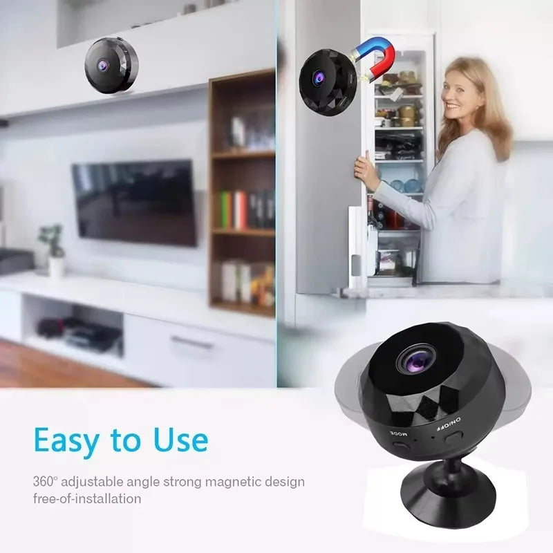 Mini 2.4G WiFi 170 Wide-angle CMOS Night Vision Motion Detection Weatherproof Family Security Camera with Memory Card Storage