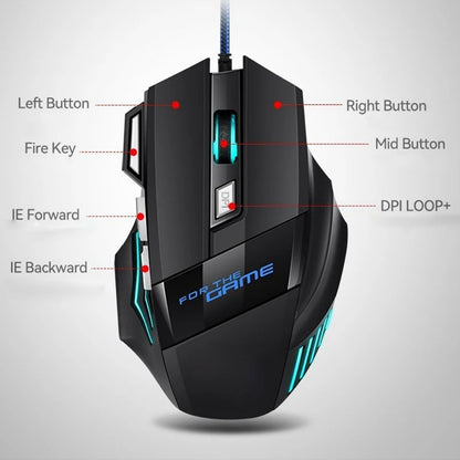 USB Wired Gaming Mouse Factory Direct Sales with Rainbow Lighting for Gaming