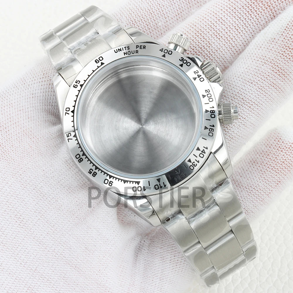 40mm VK63 Watch Case 100m Waterproof for Daytona VK63 VK64 Movement 316L Stainless Steel Presidential/Jubilee/Oyster Bracelet