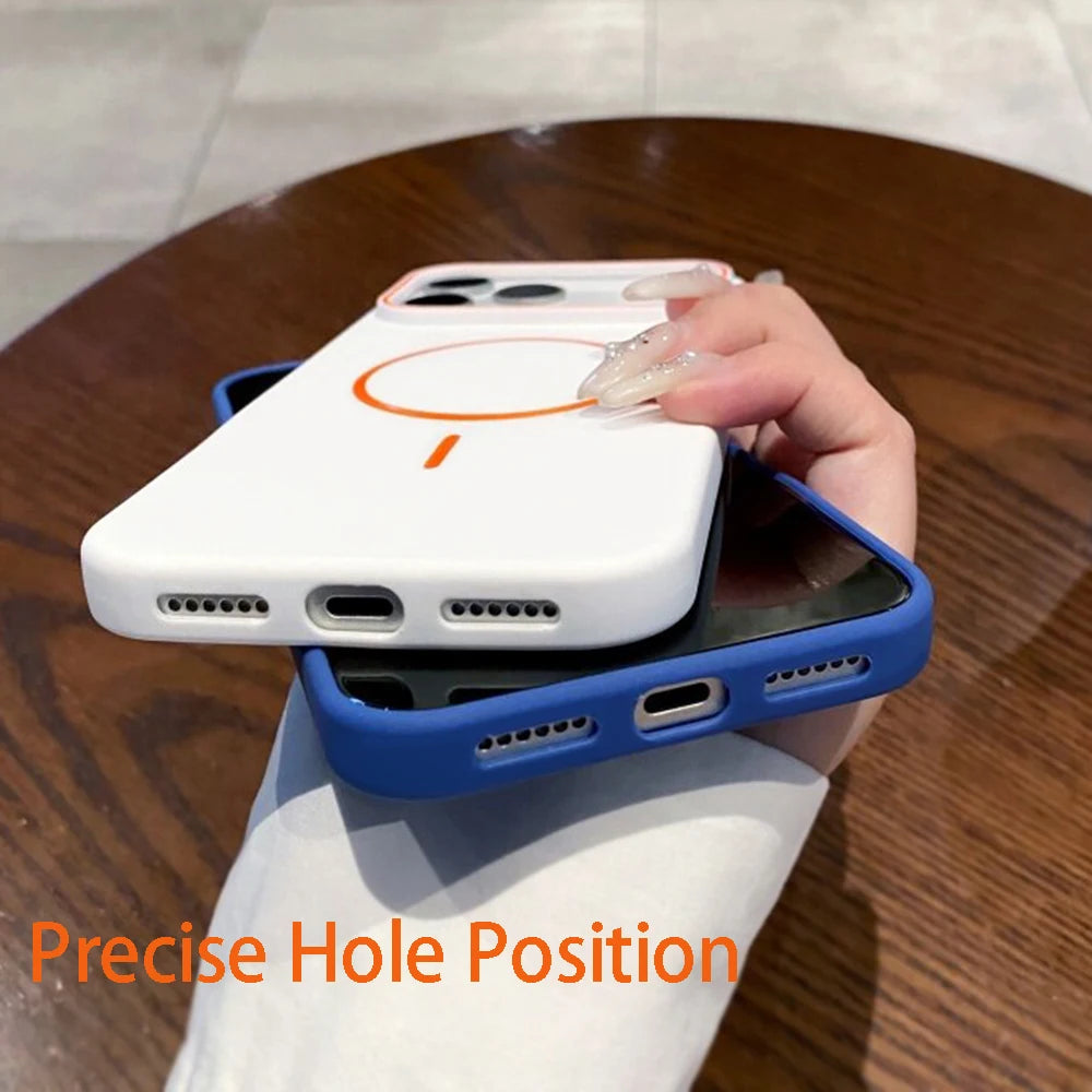 Luxury For Magsafe Soft Silicone Phone Case For iPhone 11 12 13 14 15 16 17 Pro Max Magnetic Wireless Charging Back Case Cover
