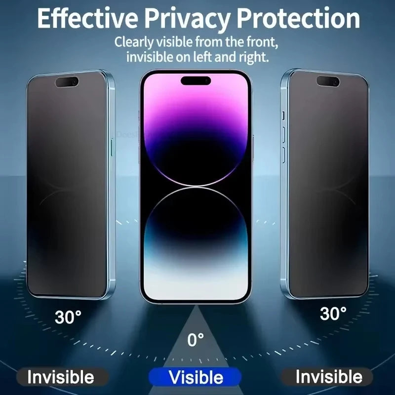 1-5Pcs Matte Privacy Tempered Glass Screen Protector For iPhone 18 17 Pro Max 16 15 14 Plus 13 11 12 XS Air 16e Dust Free Instal