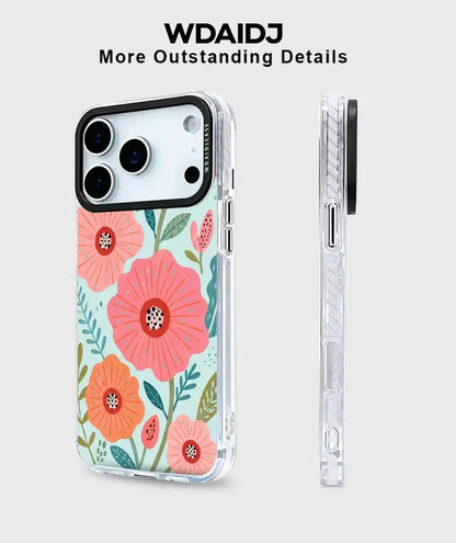 Whimsical Floral Illustration Anti Scratch Slim Phone Case For iPhone 13 14 15 16 17 Delicate Botanical Storybook Look