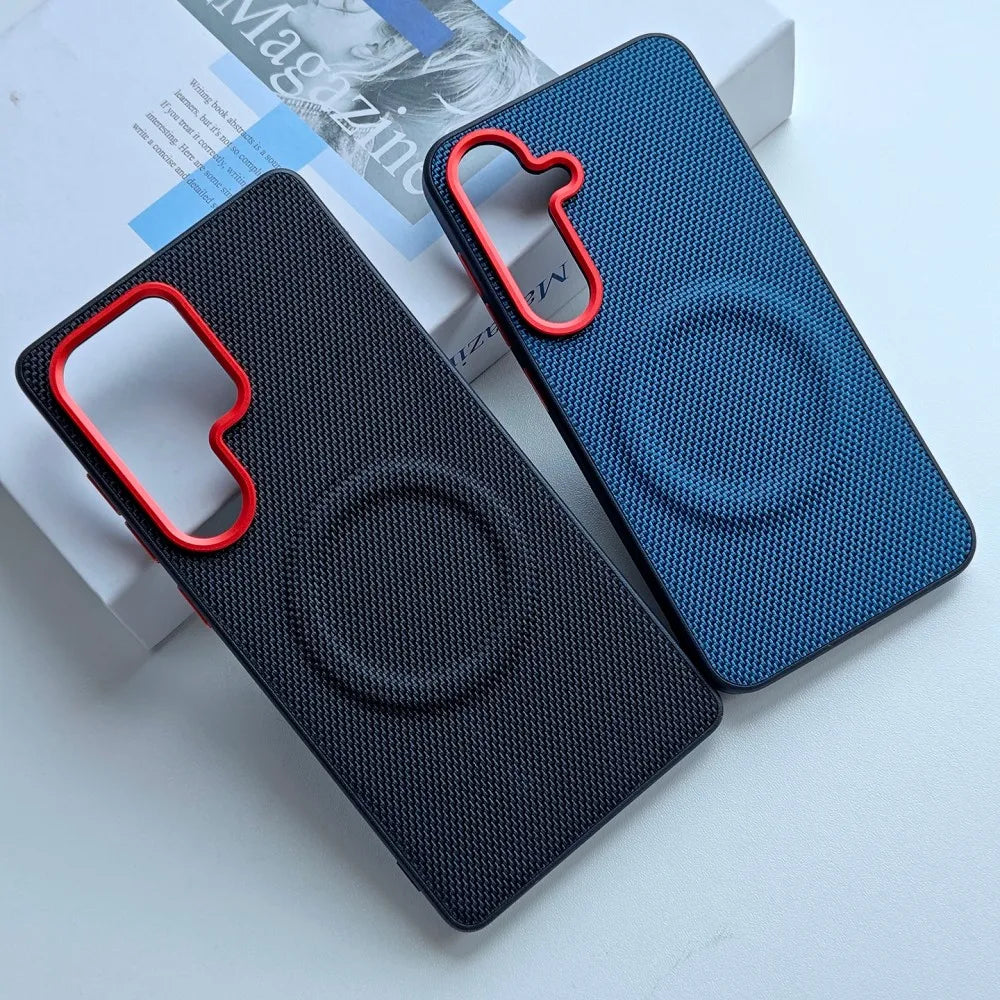 For Samsung Galaxy S26 Ultra S26 S25 Plus A57 A37 Phone Case Hard PU Leather Magnetic Wireless Charging Protective Back Cover