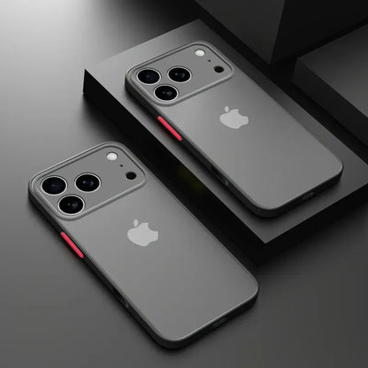 Luxury Translucent Armor Phone Case For iPhone 17 16 15 14 13 Pro Max Shockproof Bumper Cases For iPhone17 Pro Max Matte Cover