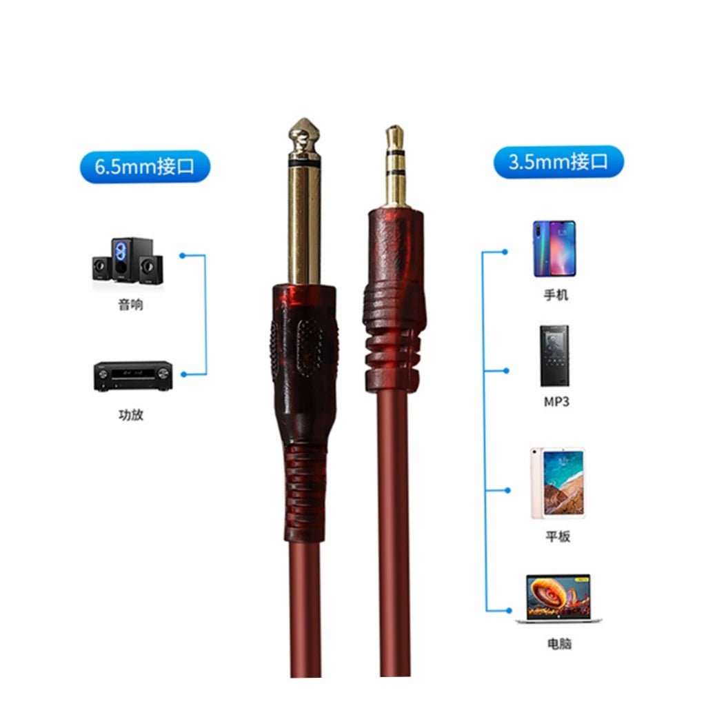 1 pcs 6.5 to 3.5 Jack Aux Cable Adapter for Speaker Guitar Amplifier TRS Audio Cable Jack 3.5mm to 6.5mm Audio Cable Auxiliar