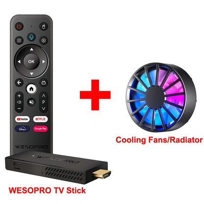 WESOPRO Android TV Stick G2 Smart IPTV Dongle 4K 30fps 2GB RAM 16GB ROM Dual Band 2.4GHz 5.0GHz Wifi 6 BT5.0 Compatible with ATV