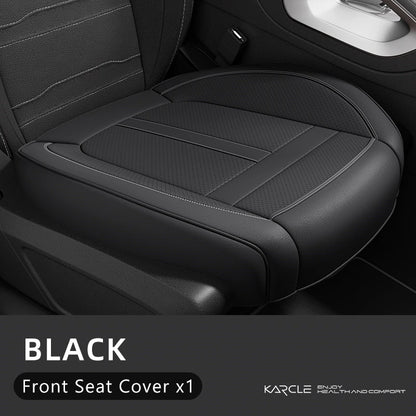 PU Leather Car Seat Cover Full Set 360°Surrounded Bottom Adjustable Back Seat Pad Waterproof Front Seat Cushion Car Accessories