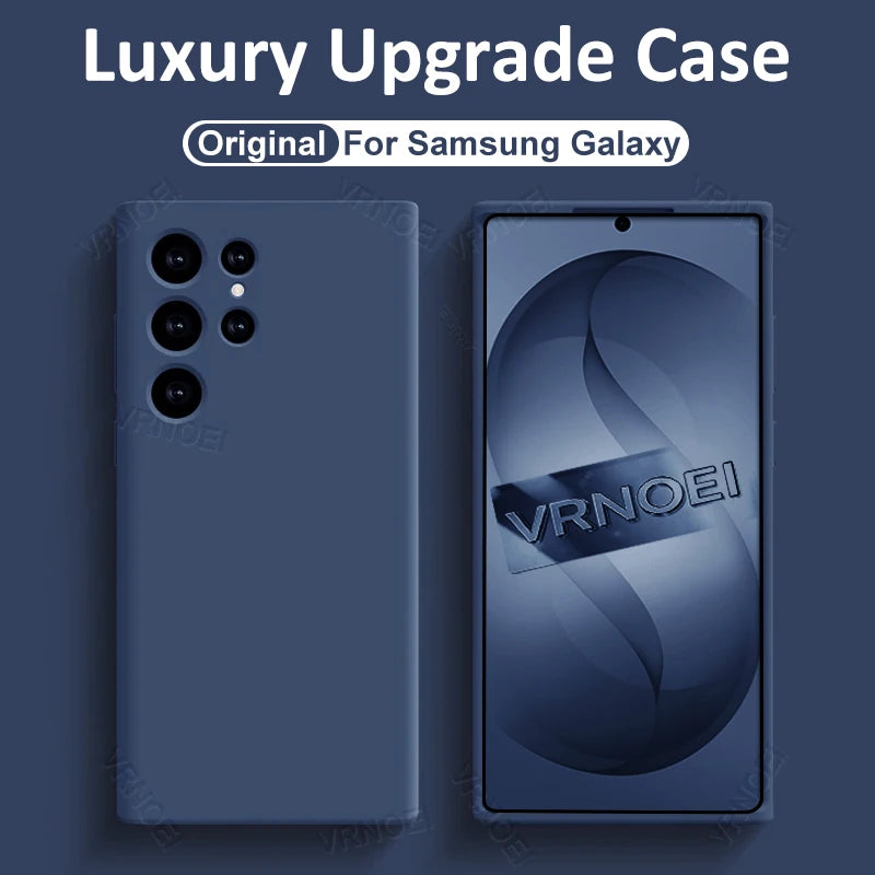 Luxury Shockproof Case for Samsung Galaxy S26 S24 S23 S22 S21 S25 Ultra Plus Minimalist Solid Color Soft Back Cover Accessories