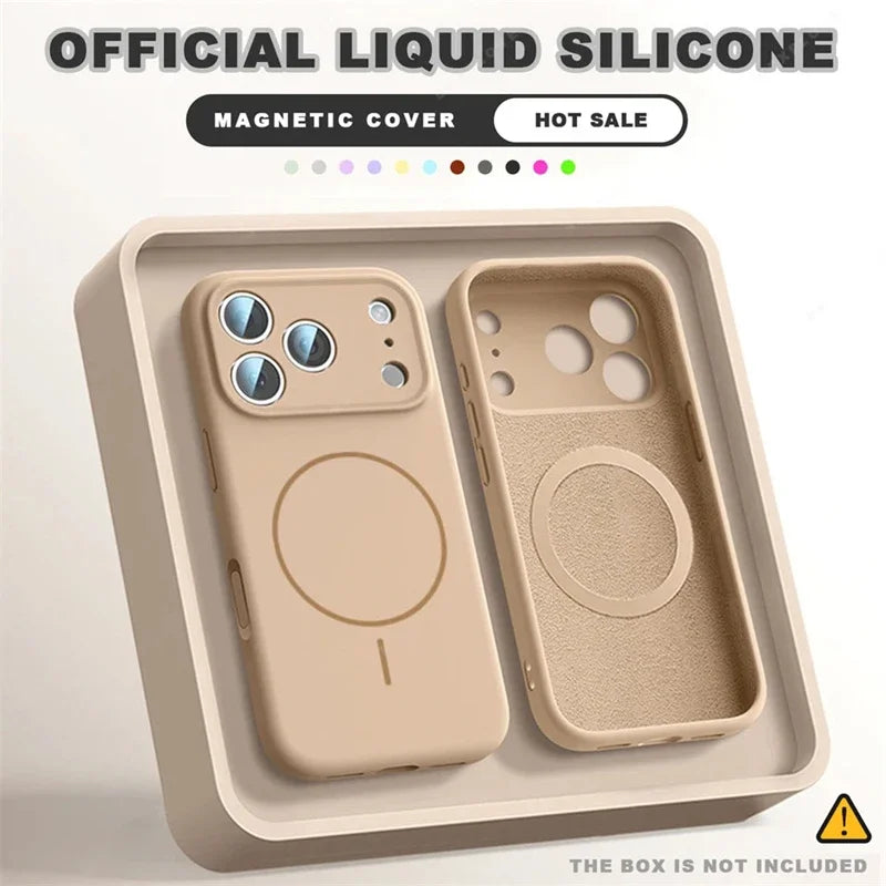 For Magsafe Liquid Silicone Phone Cases For iPhone 17 16 15 14 13 12 Pro Max 16 Plus Air Case Magnetic Wireless Charging Cover