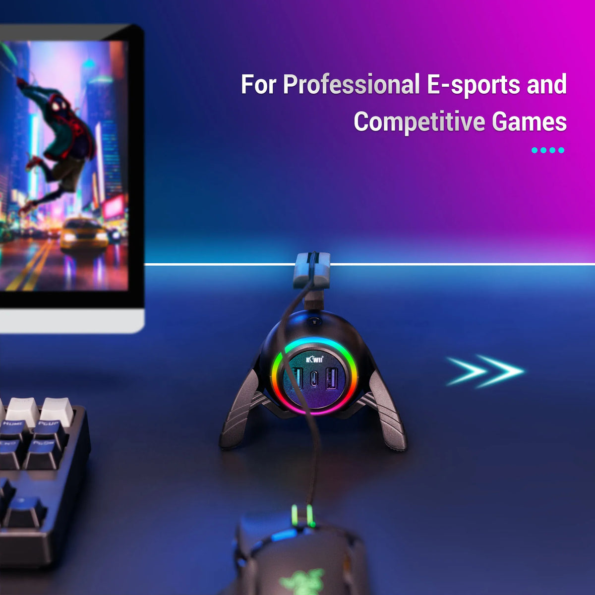 New Mouse Cable Holder RGB Light Gaming Mouse Bungee Cord Clip Wire Organizer Flexible For E-sports Mice Perfect Playing Game