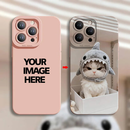 Custom Matte Case for iPhone 17 16 15 14 13 12 11 Pro Max SE XS XR 15 7 Plus 16E DIY Personalized Photo Picture Soft Cover Funda