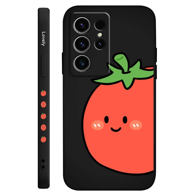 Tomato And Egg Phone Case For Samsung Galaxy S25 S24 S23 S22 S21 S20 S10 S10E Ultra Plus FE Note 20 Ultra Plus Cover
