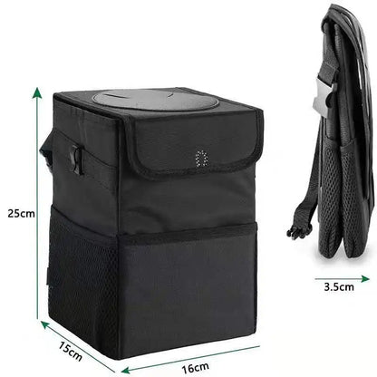 Waterproof Car Trash Can Bin Auto Car Accessories Organizer Garbage Dump For Trash Can Cars Storage Pockets Closeable Portable