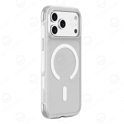 For Magsafe Anti-knock Airbag Matte Translucent Case For iPhone 16 17 18 Pro Max Rotate Magnetic Bracket Shockproof Armor Cover