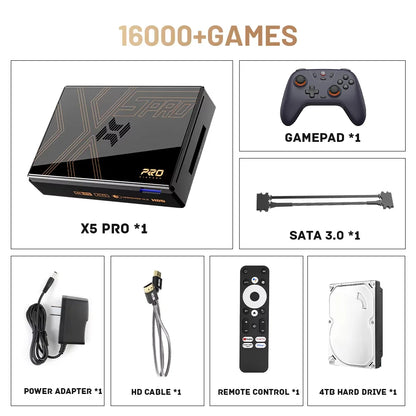 Kinhank Retro Video Game Consoles Super Console X5 PRO Plug and Play 320G/4TB with 16000 Games for PS2/WII/SS/DC/N64