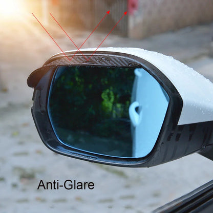 2Pcs Car Rearview Mirror Rain Cover Carbon Fiber Side Mirror Protector Waterproof Shield Rain Eyebrow Universal Auto Accessories