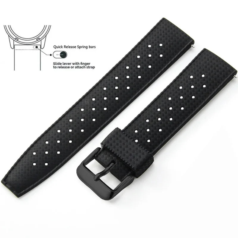 Tropical Silicone Watch Band Quick Release Watch Band 18mm 20mm 22mm Rubber Tropic Smart Watch Strap Waterpfroof Muti-Color