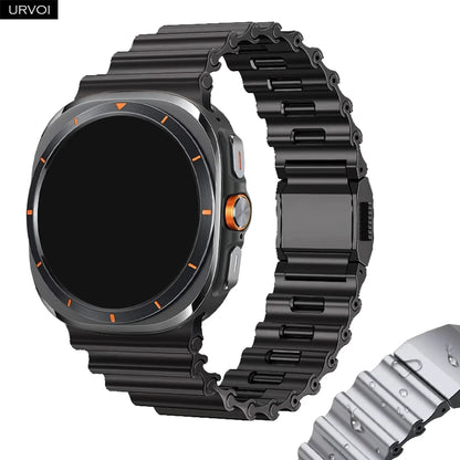 URVOI Ocean Strap For Galaxy Watch Ultra 2 1 2025 47mm 316L Stainless Steel Band Magnetic Clasp DLC Coating Quick Fit Watchband