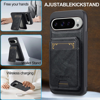 2 in 1 Leather Case for Google Pixel 10 10Pro 10A 9 9Pro 9A 8 8Pro 8A 7 7A Pro XL ProXL Cards Bag Wireless Charging Phone Cover