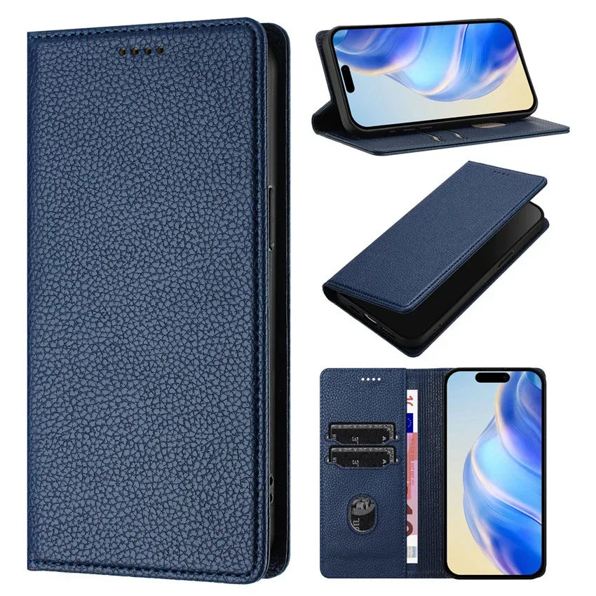 Rfid Blocking Leather Case For Samsung Galaxy S25 S24 S23 S22 S21 S20 Ultra Plus FE 5G Magnetic Wallet Flip Card Slot Cover