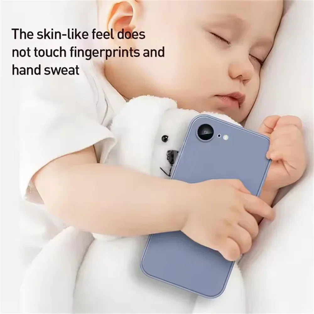 Luxury Phone Case For iPhone 16E For Apple iPhone 16E Cover 6.1 inch Original Liquid Silicone Rubber Shockproof Bumper Cover
