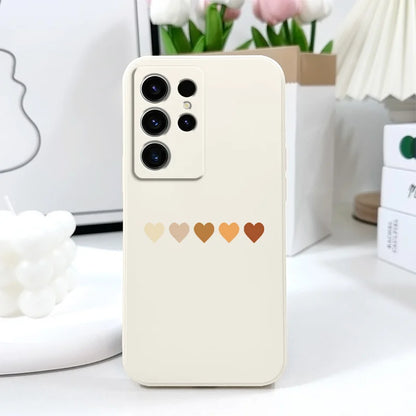 Gradient Heart Phone Case For Samsung Galaxy S25 S24 S23 S22 S21 S20 S10 S10E Ultra Plus FE Note 20 Ultra Plus Cover