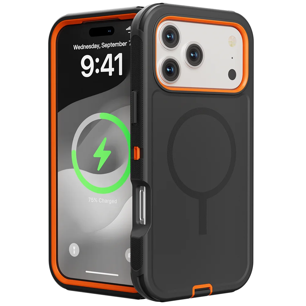 Rugged Armor OTT Defender Box Magnetic Phone Case For iPhone 18 Pro Max 17 Air 16 15 14 13 For Magsafe Shockproof Protect Cover