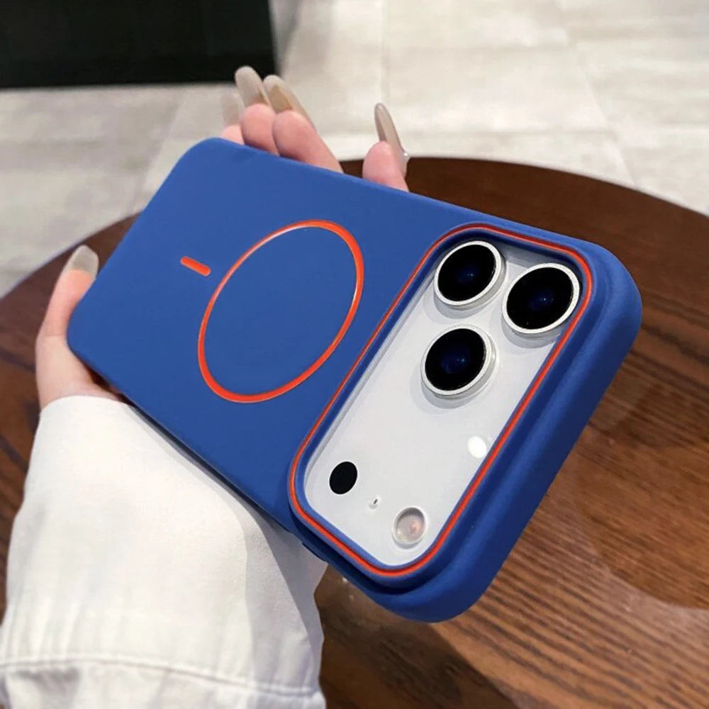 Luxury For Magsafe Soft Silicone Phone Case For iPhone 11 12 13 14 15 16 17 Pro Max Magnetic Wireless Charging Back Case Cover