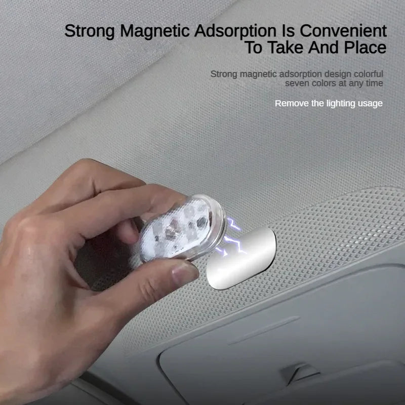 Car Mounted LED Magnetic Touch Lights, Wireless Interior Lights, Door Lights, Roof Mounted Lights Reading Lights USB Charging 5V