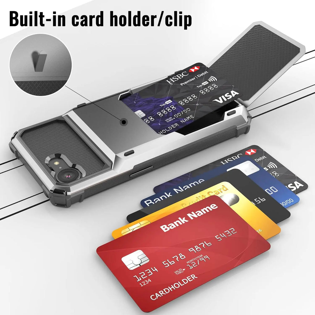 Case For iPhone 17e 16e 17 Pro Max 16 Pro Max 14 13 12 Card Holder Heavy Duty Wallet Hidden Flip Slot Protective Hard Back Cover