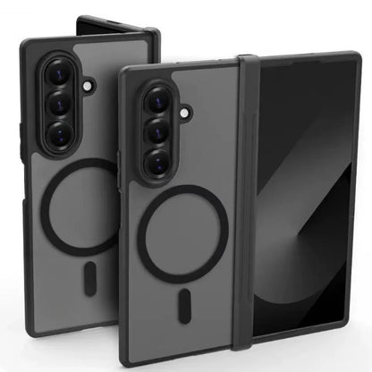 For Samsung Galaxy Z Fold 7 6 5 4 8 Magsafe Case Slim Matte Transparent Hinge Folding Shockproof Magnetic Wireless Charge Cover
