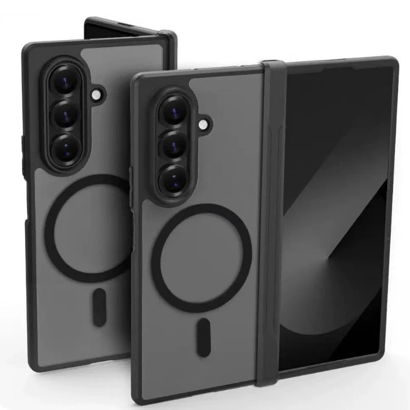 For Samsung Galaxy Z Fold 7 6 5 4 8 Magsafe Case Slim Matte Transparent Hinge Folding Shockproof Magnetic Wireless Charge Cover