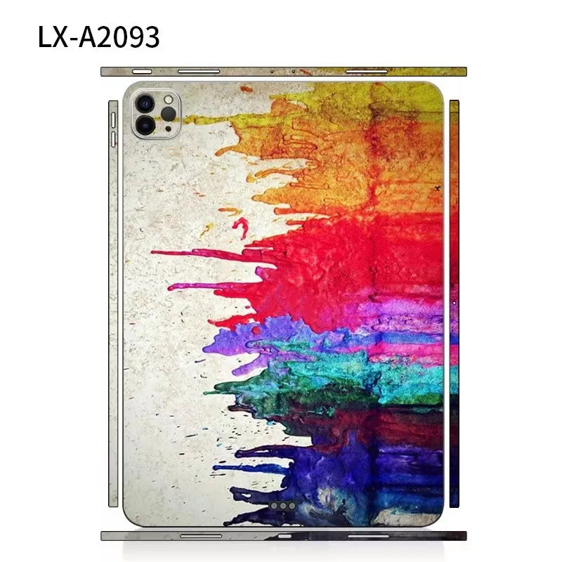 For iPad Pro 2022 2021 12.9 11 Cases Films Back Film Covers Cartoon Decal Skin Protector Sticker for iPad Mini6