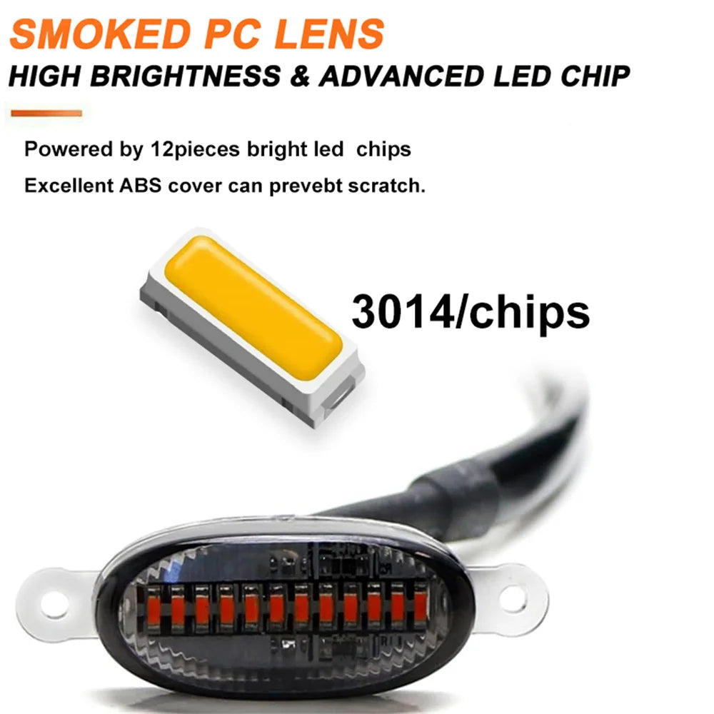 Universal Smoked Lens Amber / White LED Car Front Grille Clearance Marker Light Assemblies W/ Wiring Harness Kit For Truck SUV