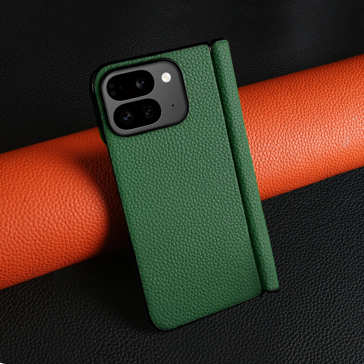 For Google Pixel 9 Pro Fold Case Genuine Leather Cover Pixel 10 Pro Fold Capa Protective Etui Back Coque Carcasa Without Front