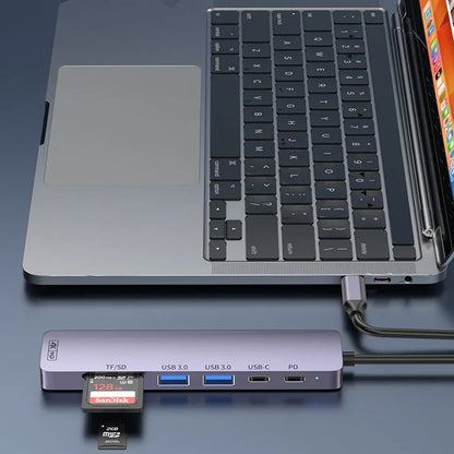10Gbps USB C HUB 4K 60Hz Type C to HDMI-compatible PD 100W USB Splitter Adapter For iPhone 15 Macbook Air Pro Samsung S23 24 Dex