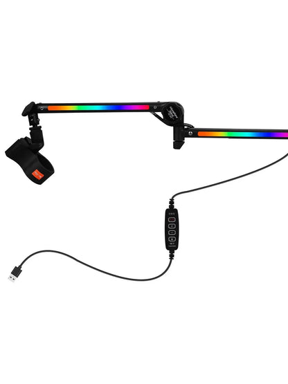 Desktop Arm Holder for Microphone Stand Computer Mic Stand with RGB Lighting Cantilever Bracket for Live Singing Condenser Mic