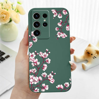 Sakura Bloom Phone Case For Samsung Galaxy S26 S25 Edge S24 S23 S22 S21 S20 S10 FE Plus Ultra Silicone Soft Cover