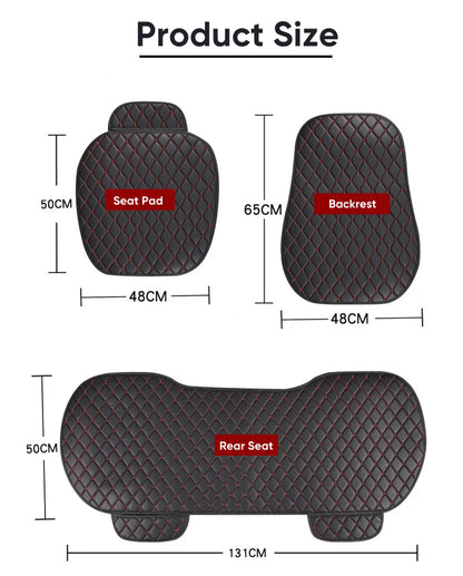 Karcle PU Leather Car Seat Covers Full Set Anti Slip Car Seat Cushion Rear Seat Protector Universal Waterproof Car Seat Pad