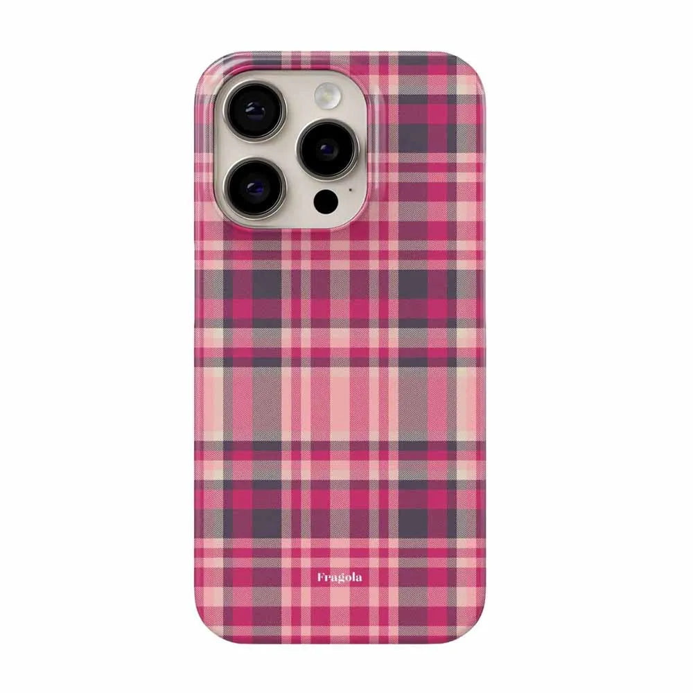 Retro Korean Plaid Cute Phone Case for IPhone 17 16 15 14 13 12 11 Air Pro Max X XS XR XSMax 7 8 Plus Glossy Film Hard PC Cover