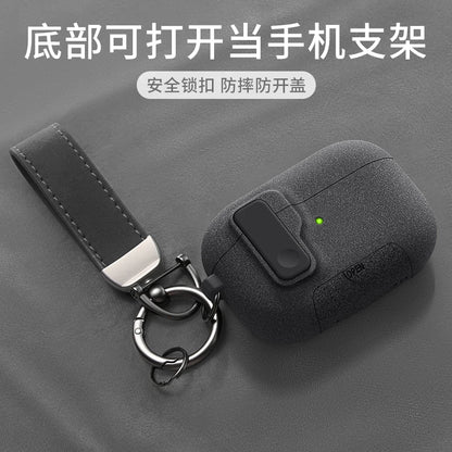 2025 New For AirPods Pro 3 Phone Stand Case Cover Magnetic Auto Lock TPU Shockproof Protective Sleeve With Hook for AirPods Pro3