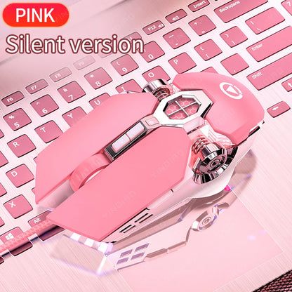 Ergonomic Wired Gaming Mouse RGB Mute Mouse LED Backlit 3200dpi 6 Button USB Mechanical Mause for PC Laptop Computer Gamer