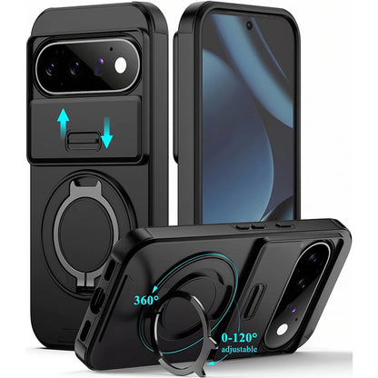 Case for Google Pixel 11 10 9 Pro XL PC Hrad Matte Black Case with Slide Camera Protection Protective Case Anti-Shock Cover