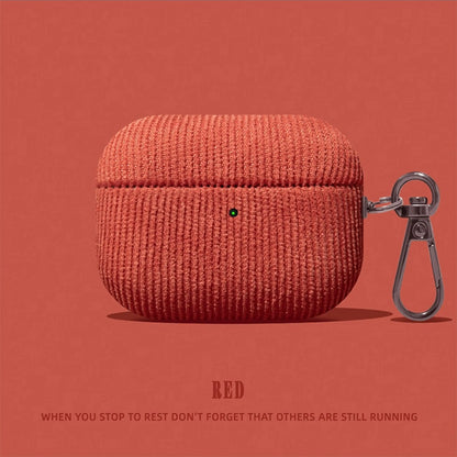 Matte Corduroy Fabric Hook Earphone Case For Apple Airpods 1 2 3 4 Pro 3 2 Wireless Bluetooth Earphone Anti Scratch Cover  ﻿