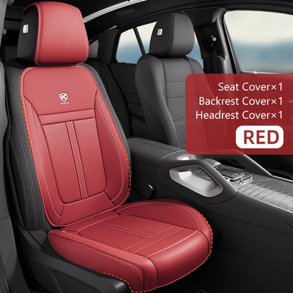 PU Leather Car Seat Cover Full Set 360°Surrounded Bottom Adjustable Back Seat Pad Waterproof Front Seat Cushion Car Accessories