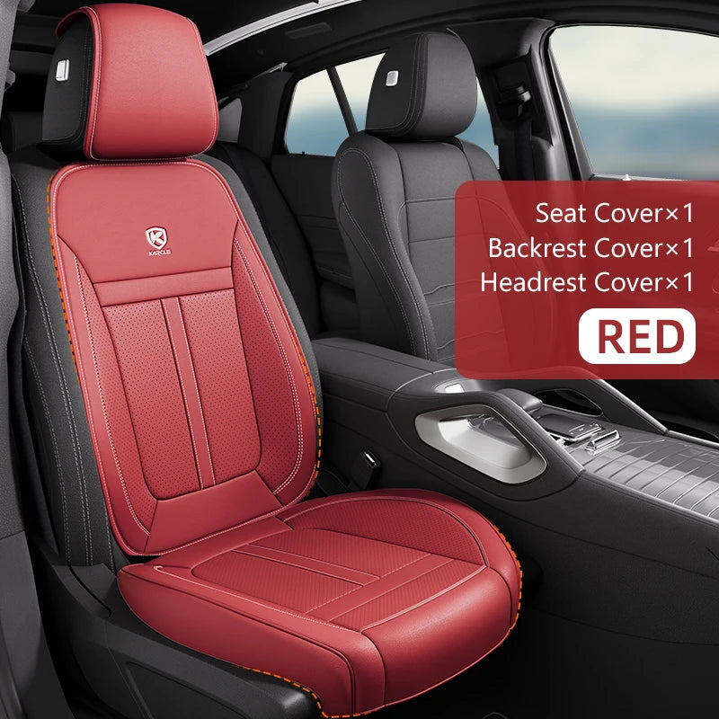 PU Leather Car Seat Cover Full Set 360°Surrounded Bottom Adjustable Back Seat Pad Waterproof Front Seat Cushion Car Accessories