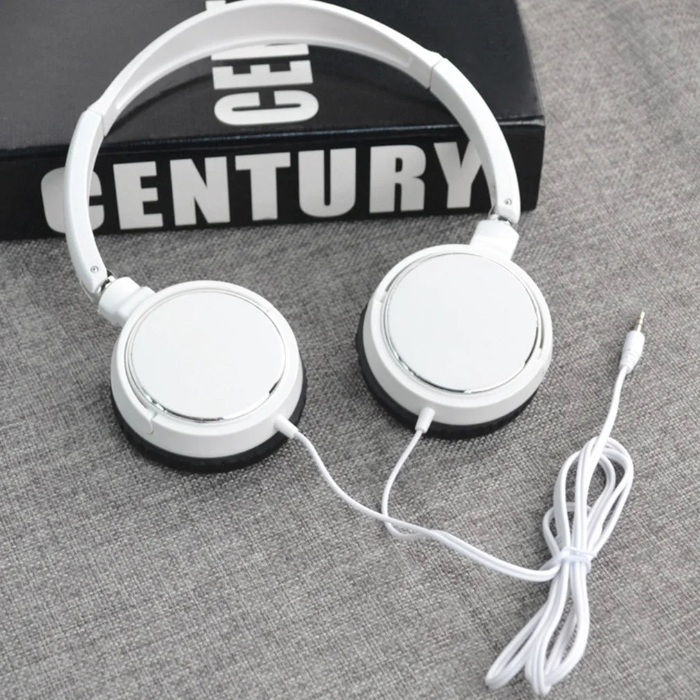 Foldable Noise Canceling Sport Wired Earphones Universal 3.5mm Over Ear Headphone HiFi Stereo Sound Portable Music Game Headset