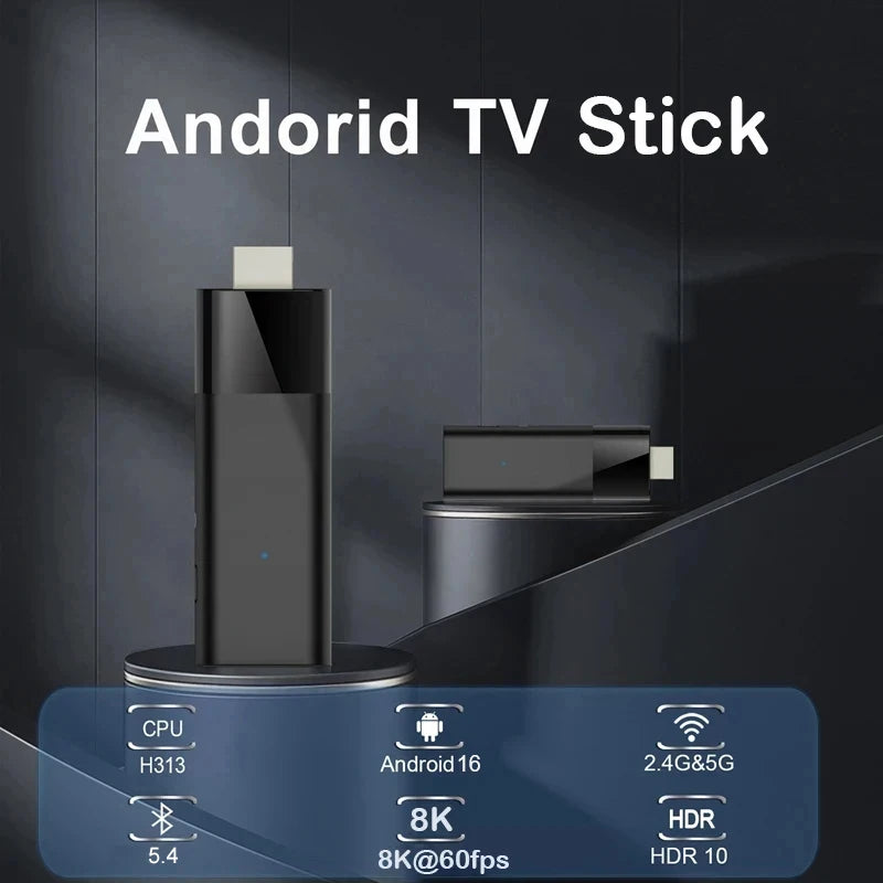 Android 16 TV Stick 4K Allwinner H313 Dual Wifi 2.4G/5.8G Quad Core HDR RAM 4GB ROM 32GB 64GB 128GB Home Theater Media Player