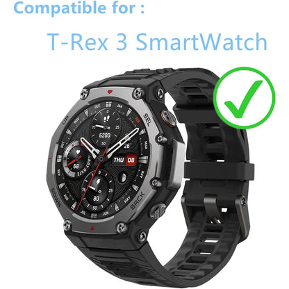 3pcs Tempered Glass Films Guard for Huami Amazfit T-rex 3 Smart Watch Trex 3 Screen Protector Protective Glass Film