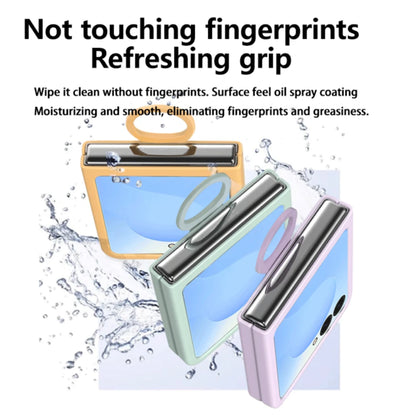 Luxury Large Window Gradient Color Silicone Ring Protect Phone Case For Samsung Galaxy Z Flip 8 7 6 5 Z Flip7 FE Skin Feel Cover